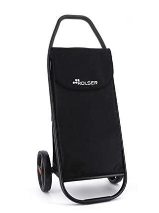 ROLSER COM MF Black Tube 2 Big Wheel Shopping Trolley - Black