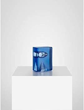 Kosta Boda Azur Stairs Glass Block Sculpture, 5.9" X 4.4" X 2.5", Blue