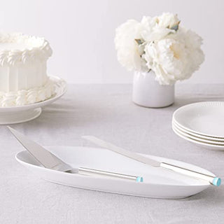 Kate Spade New York Take the Cake Knife and Server 2-Piece Dessert Serving Set, Silver-plate and Turquoise