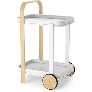 Umbra Bellwood Bar and Serving Cart, White/Natural