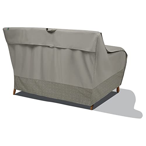 Duck Covers Weekend Water-Resistant Patio Loveseat Cover with Integrated Duck Dome, 52 x 35 x 35 Inch, Moon Rock, Patio Bench Cover