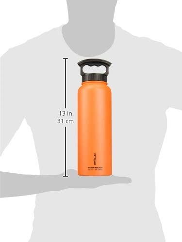 FIFTY/FIFTY Fifty/Fifty 40oz Sport Double Wall Vacuum Insulated Water Bottle Stainless Steel 3 Finger Outdoor recreation product, Solar Orange