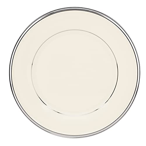 Lenox Solitaire Salad Plate, ivory/platinum