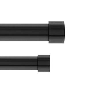 Umbra Cappa Double Curtain Rod, Includes 2 Matching Finials, Brackets & Hardware, 36 to 66-Inch, Brushed Black by Umbra