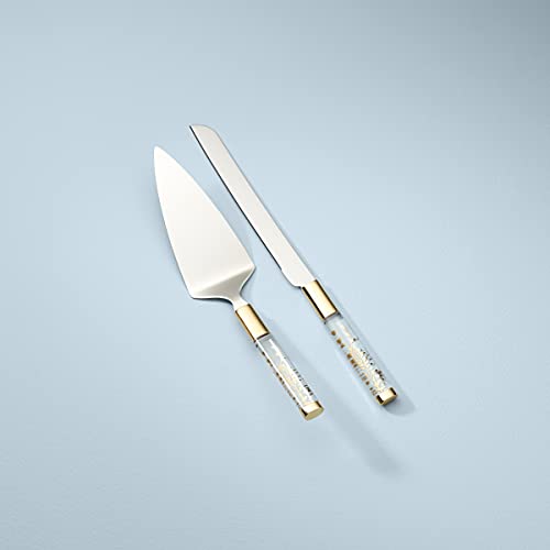 Lenox Opal Innocence Flourish Cake Knife & Server, 0.70 LB, Metallic