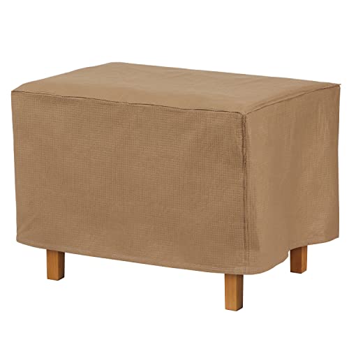 Duck Covers Essential Water-Resistant 32 Inch Rectangular Ottoman/Side Table Cover, Outdoor Ottoman Cover