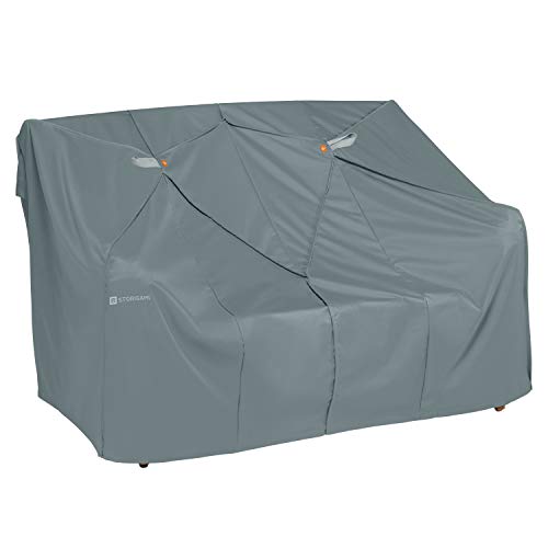 Classic Accessories Storigami Water-Resistant 58 Inch Easy Fold Loveseat Sofa Cover, Monument Grey, Patio Furniture Covers