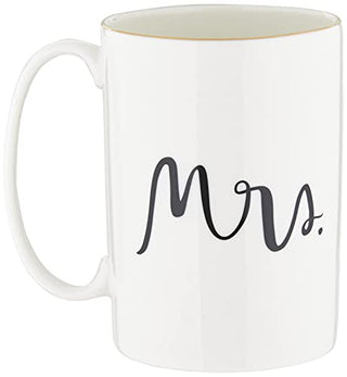 KATE SPADE Bridal Party Mrs. 2Pc Mug Set, 1.55 LB, White