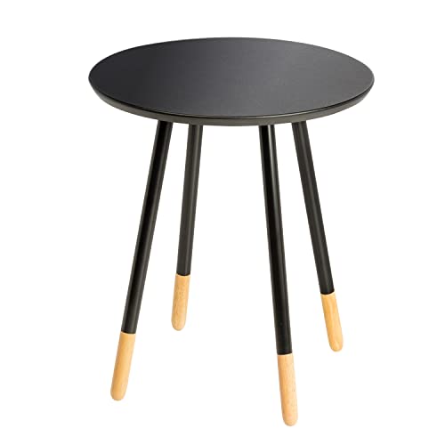 Honey-Can-Do Round End Table TBL-08726 Black