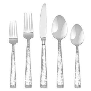 Hampton Forge Brocade Hammered 20 Pc Set, 3.15 LB, Metallic