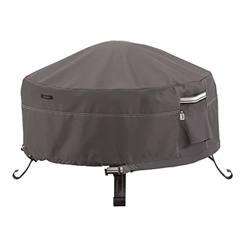 Classic Accessories Ravenna Water-Resistant 30 Inch Round Fire Pit Cover, Outdoor Firepit Cover