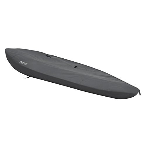 Classic Accessories StormPro Dark Grey 12 Foot Heavy-Duty Kayak/Canoe Cover, Marine Grade Fabric, Water resistant, Storage Dust Cover, Fishing boat, Sunblock Shield
