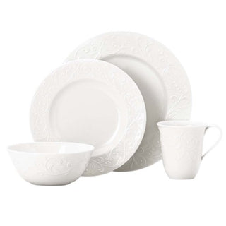 Lenox Opal Innocence Carved 4-Piece Place Setting, 4.95 LB, White