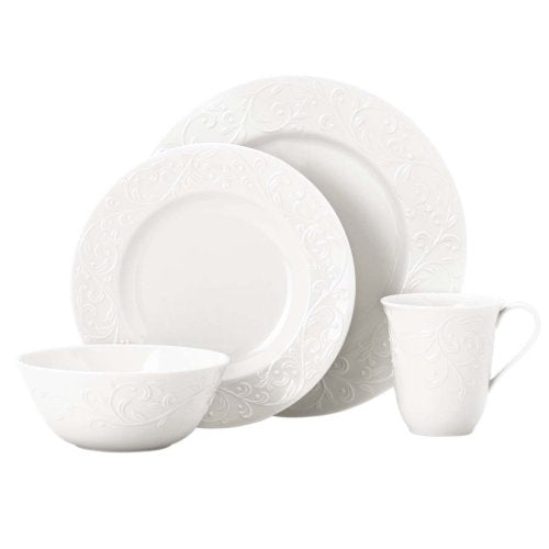 Lenox Opal Innocence Carved 4-Piece Place Setting, 4.95 LB, White
