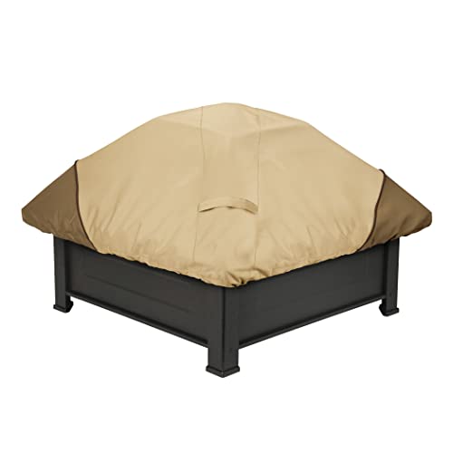 Classic Accessories Veranda Water-Resistant 40 Inch Square Fire Pit Cover, Outdoor Firepit Cover