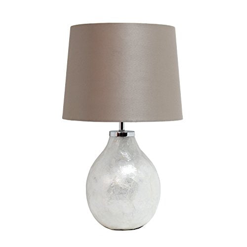 Simple Designs 1 Light Pearl Table Lamp with Fabric Shade