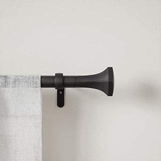 Umbra Sita Modern 1-Inch Curtain Rod, Includes 2 Matching Finials, Brackets & Hardware, 72 to 144-Inch, Matte Black by Umbra