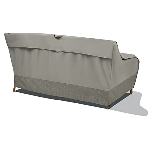 Duck Covers Weekend Water-Resistant Outdoor Sofa Cover with Integrated Duck Dome, 85 x 35 x 35 Inch, Moon Rock, Patio Bench Cover