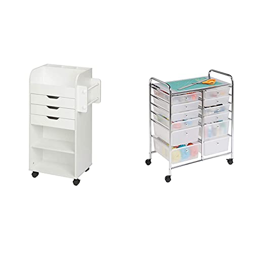 Honey-Can-Do Craft Storage Cart & Rolling Storage Cart and Organizer with 12 Plastic Drawers