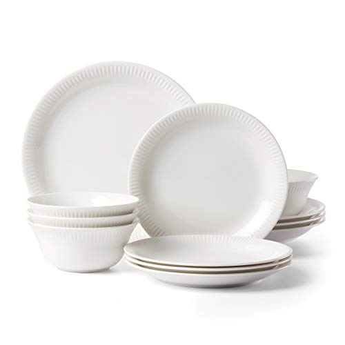 Lenox Profile 12-Piece Dinnerware Set, 15.30 LB, White