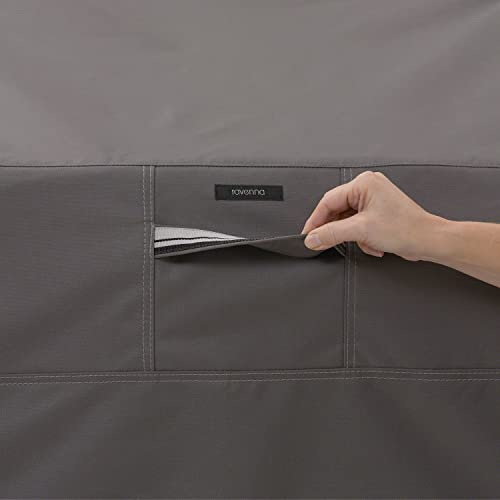 Classic Accessories Ravenna Water-Resistant 12 Inch Wedge Accent Patio Table Cover, Outdoor Table Cover, Taupe