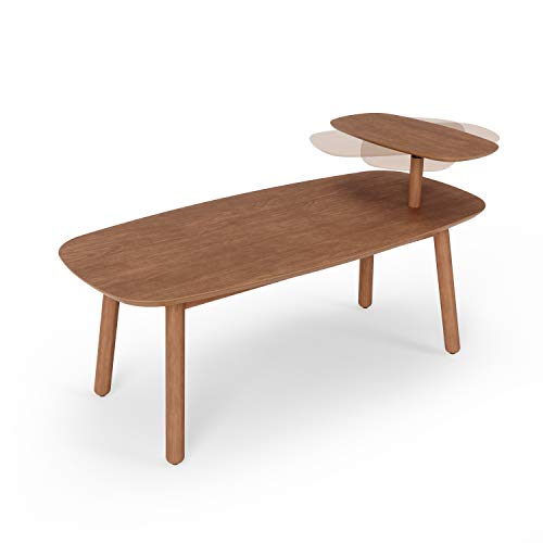 Umbra Swivo Tiered Modern Design Coffee swiveling Table Tops, Large, Light Walnut
