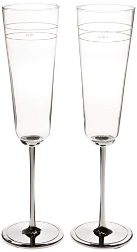 Kate Spade Darling Point "Mr." And "Mrs." 2Pc Champagne Flute