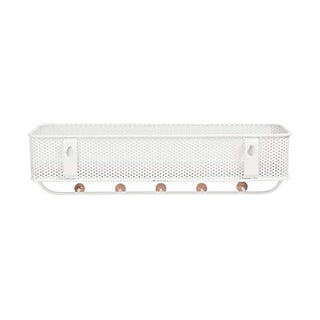 Umbra Estique Entryway Organizer, Great for Storing Keys, Small Accessories, Mail, Wallets and More, White Finish