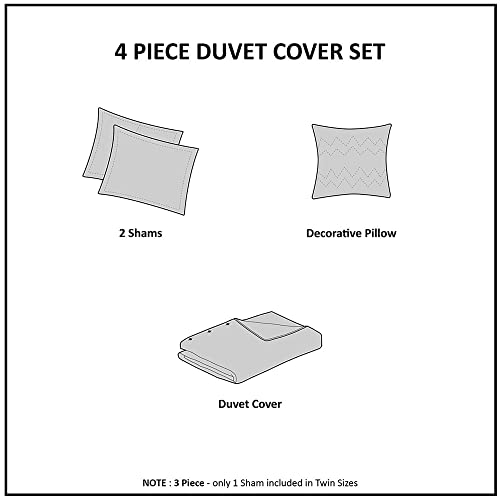 Intelligent Design Felicia Duvet Set Velvet Double Sided Diamond Quilting, Modern Glam, All Season Comforter Cover Bedding Set with Matching Sham,Decorative Pillow, Full/Queen(90"x90") Blue 4 Piece