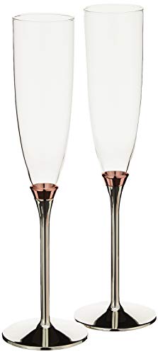 KATE SPADE Rosy Glow 2-piece Champagne Flute Set, 1.30 LB, Clear