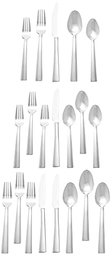 Oneida Madison Avenue 45 Piece Casual Flatware Set, 18/0 Stainless, Service for 8,Silver,45pc