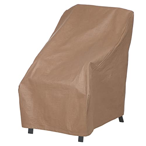 Duck Covers Essential Water-Resistant 26 Inch Patio High Back Chair Cover, stackable chair covers for outdoor furniture