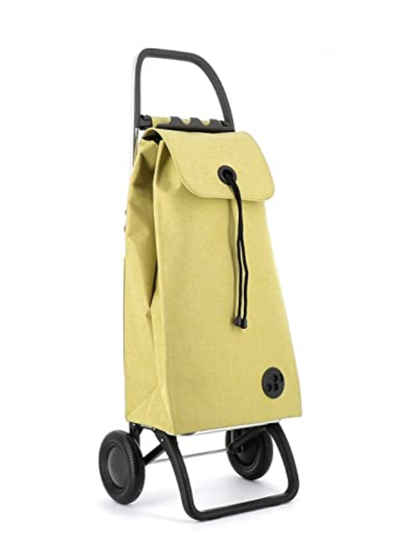 ROLSER I-Max Tweed 2 Wheel Foldable Shopping Trolley - Lime