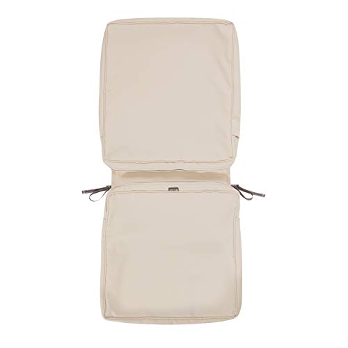 Classic Accessories Montlake FadeSafe Water-Resistant 44 x 20 x 3 Inch Outdoor Chair Cushion Slip Cover, Patio Furniture Cushion Cover, Antique Beige, Patio Furniture Cushion Covers