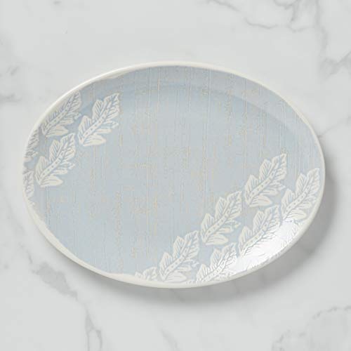 Lenox Textured Neutrals Leaf Platter, 3.15 LB, Blue