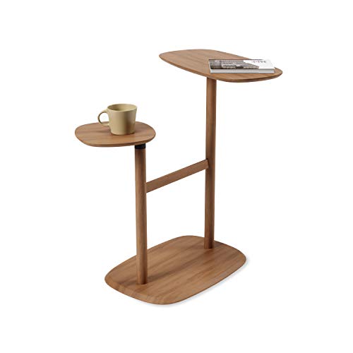 Umbra Swivo Tiered Modern Design Side swiveling Table Tops, Large, Light Walnut