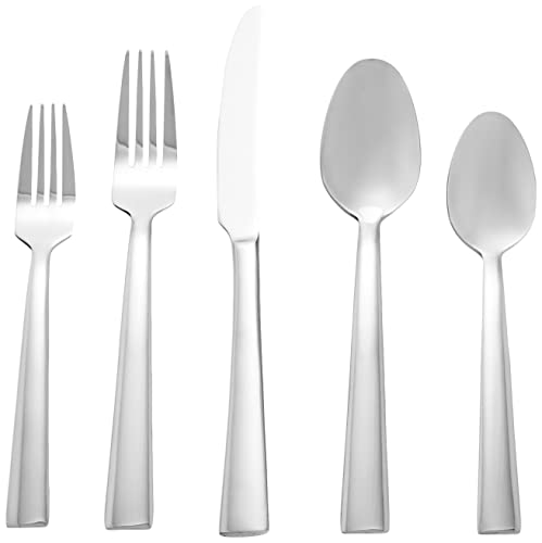 Oneida Madison Avenue 45 Piece Casual Flatware Set, 18/0 Stainless, Service for 8,Silver,45pc