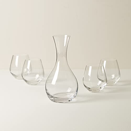 Lenox Tuscany Classics 5-Piece Decanter & Glass Set, 4.15 LB, Clear