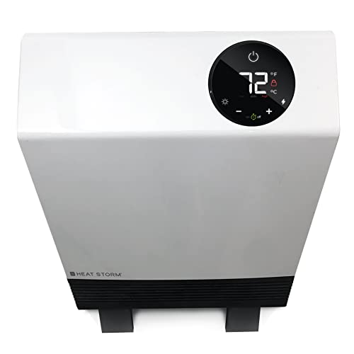 Heat Storm Wave Floor to Wall Infrared Space Heater with Attachable Feet, Remote Control, Built in Thermostat, 500-1000 Watts