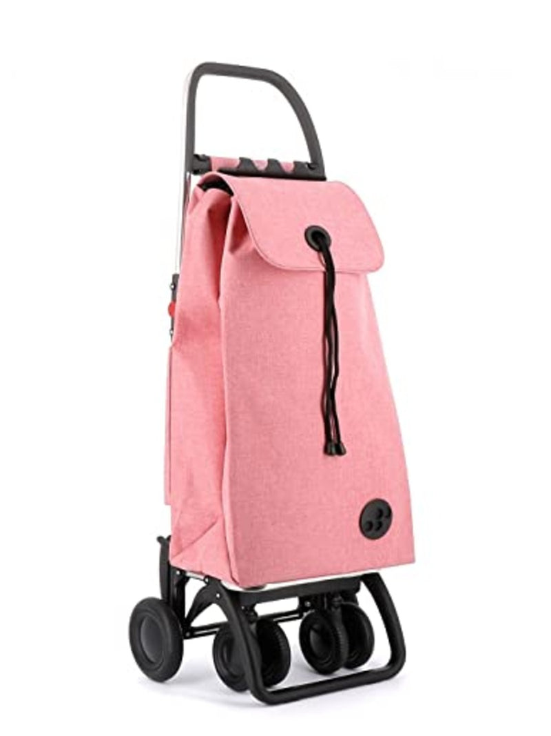 ROLSER I-Max Tweed 4 Wheel 2 Swivelling Foldable Shopping Trolley - Coral