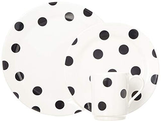 KATE SPADE Deco Dot 12-Piece Dinnerware Set, 18.3 LB, White