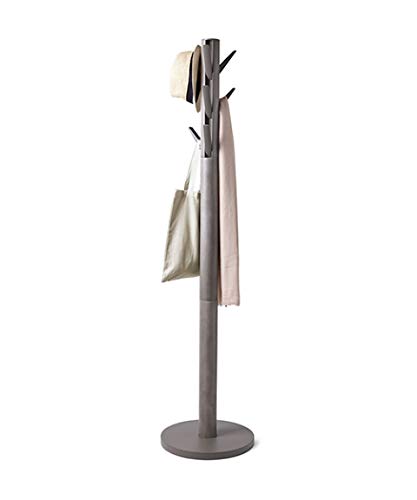 Umbra Flapper Coat Rack, Clothing Hanger, Umbrella Holder, and Hat Organizer, for Entryway, Grey