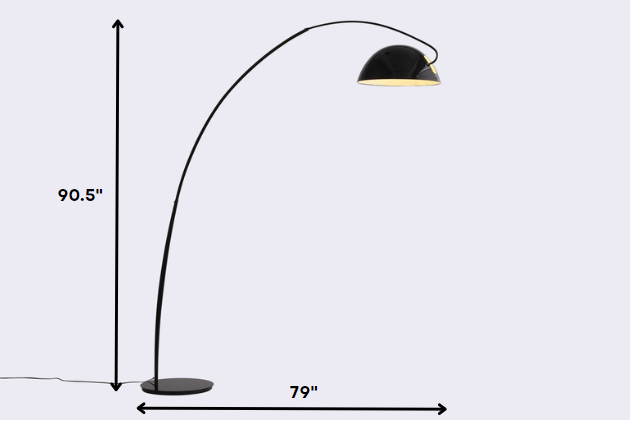 Home Outfitters 79 X 90.5 Black Aluminum Floor Lamp