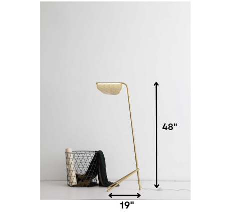 Home Outfitters 48" Gold Contemporary Geo Floor Lamp