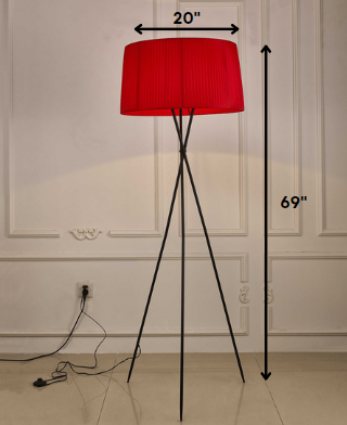 Home Outfitters 20 X 20 X 69 Red Metal Floor Lamp