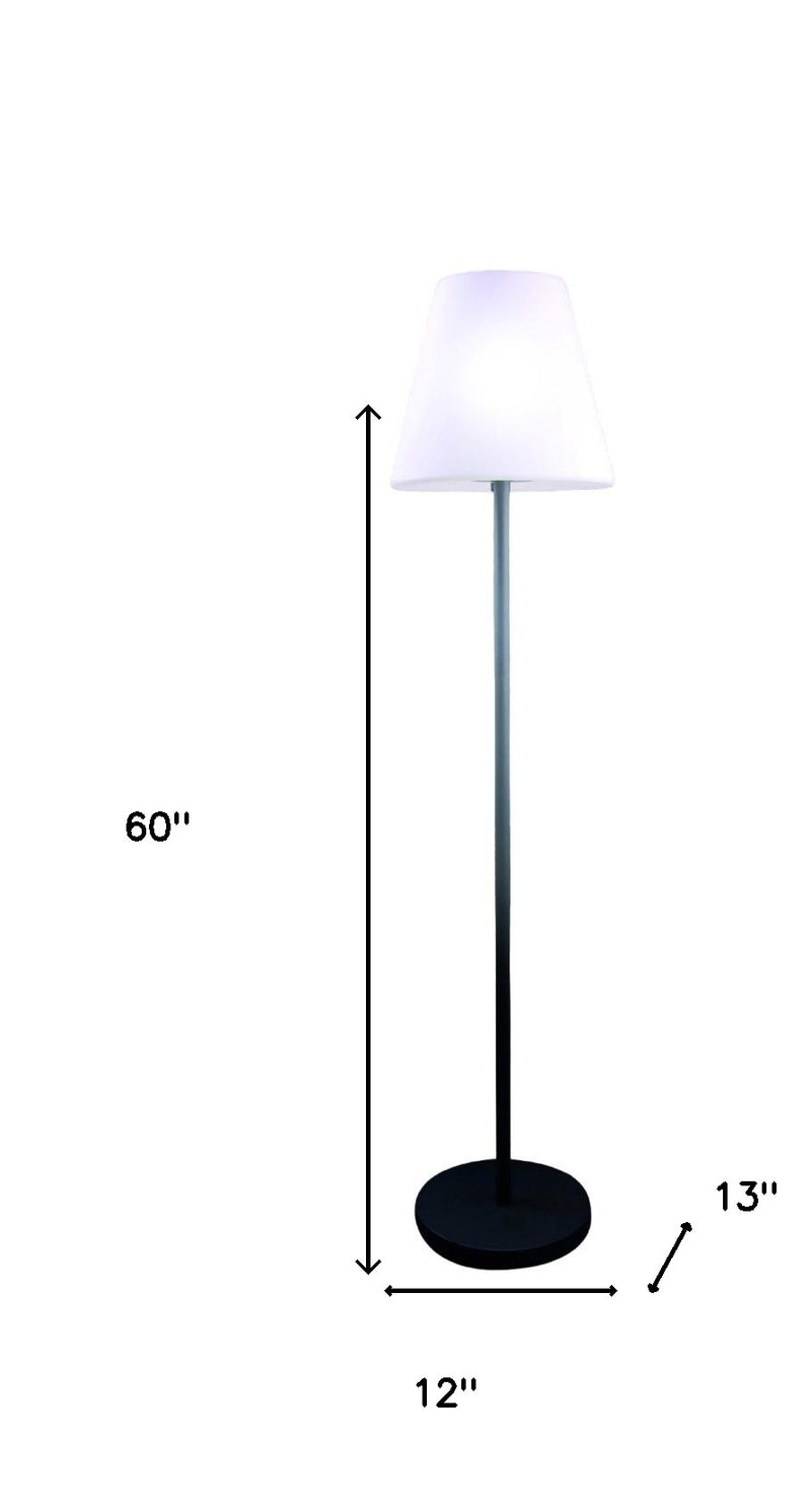 Home Outfitters 60" Traditional And Trendy Black Metal Floor Lamp With White Shade