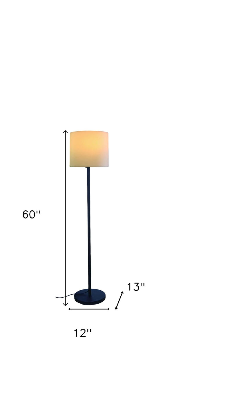 Home Outfitters 60" Traditional Shaped Floor Lamp With White Drum Shade