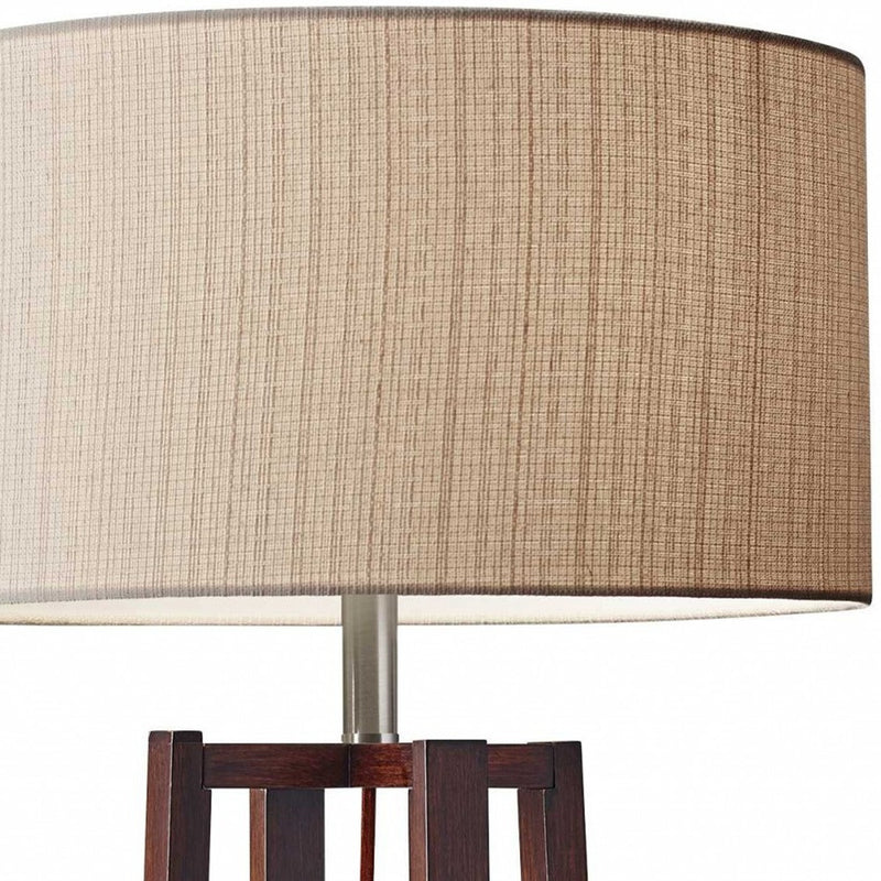 Home Outfitters 60" Solid Wood Novelty Floor Lamp With Beige Drum Shade
