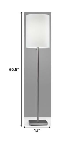 Home Outfitters Floor Lamp Classic Silhouette Brushed Steel Metal