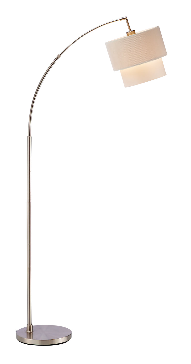 Home Outfitters 71" Arched Floor Lamp With White Drum Shade